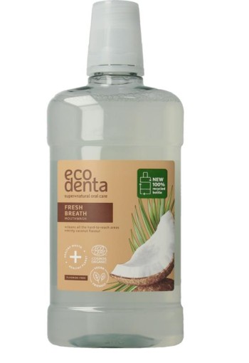 Ecodenta Mondwater munt kokos (500 Milliliter)