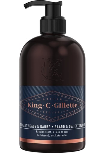 King C. Gillette Baard En Gezichtsreiniger Voor Mannen 350 ml
