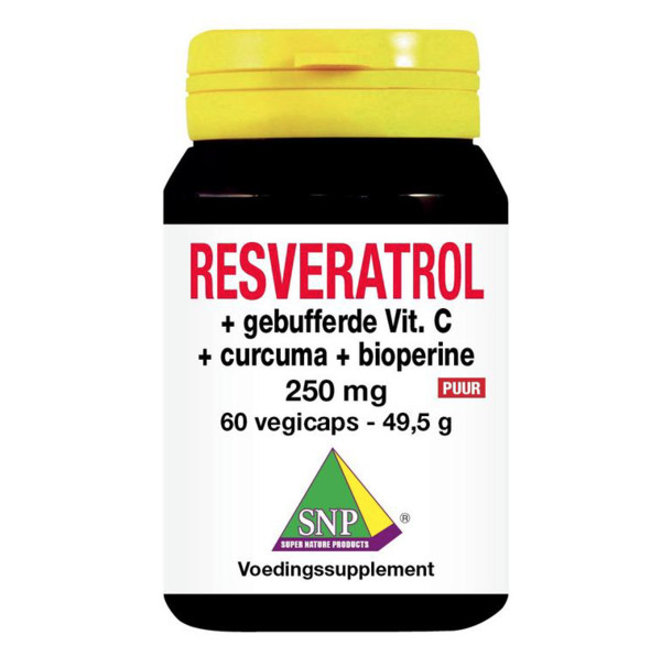 SNP Resveratrol curcuma gebufferd vit C bioperine puur (60 Vegetarische capsules)