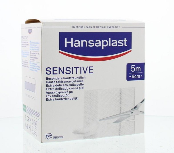 Hansaplast Sensitive 5m x 6cm (1 Stuks)
