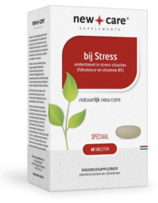 New Care bij Stress ondersteunt in stress-situaties (foliumzuur en vitamine B5) Inhoud  60 tabletten