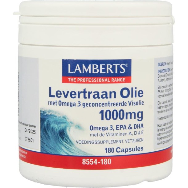 Lamberts Levertraanolie 1000mg (180 Capsules)