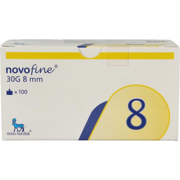 Novo Nordisk Novofine naalden 0.30 x 8 mm 30 gram (100 Stuks)