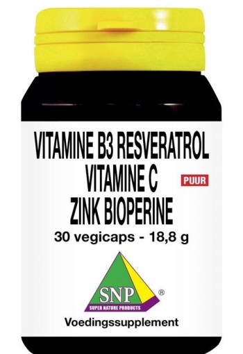 SNP Vitamine B3 resveratrol gebufferde vitamine C zink (30 Vegetarische capsules)
