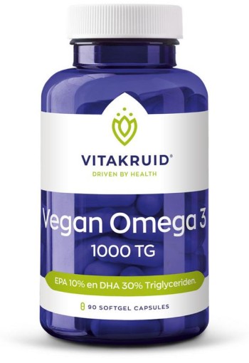 Vitakruid Vegan omega 3 1000 triglyceriden 300 DHA 100 EPA (90 Softgels)