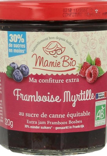Mamie Bio Extra jam framboos bosbes bio (320 Gram)