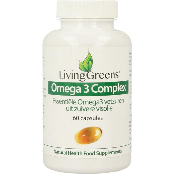Livinggreens Omega 3 visolie complex (60 Capsules)