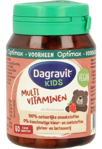 Dagravit Natural kids aardbei 60 Tabletten