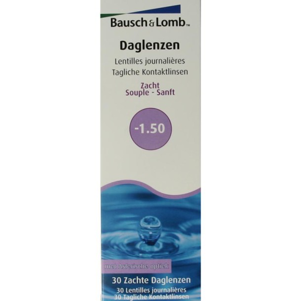 Bausch & Lomb Daglenzen -1.50 (30 Stuks)
