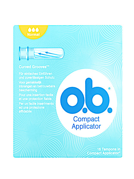 o.b. Compact Applicator Curved Grooves Tampons 16 stuks