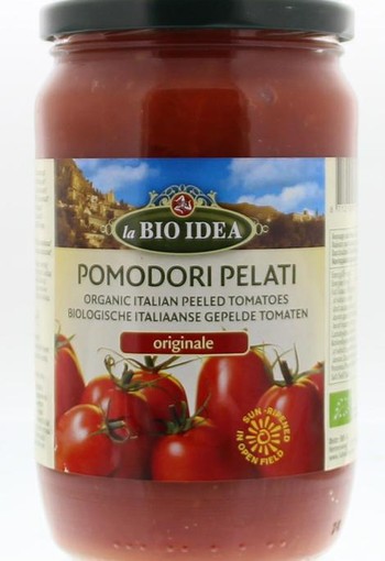 Bioidea Tomaten gepeld (glas) bio (660 Gram)