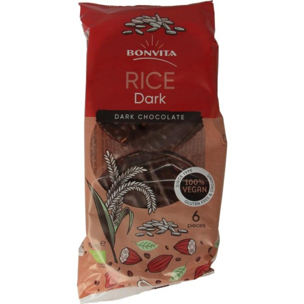Bonvita Rijstwafels pure chocolade bio (100 Gram)