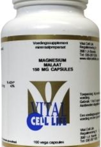Vital Cell Life Magnesium malaat 150 mg capsules (100 Vegetarische capsules)