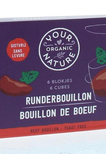 Your Organic Nat Runderbouillon helder zonder gist bio (66 Gram)