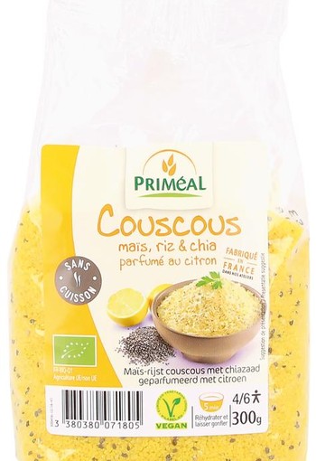 Primeal Couscous mais rijst en chia citroen bio (300 Gram)