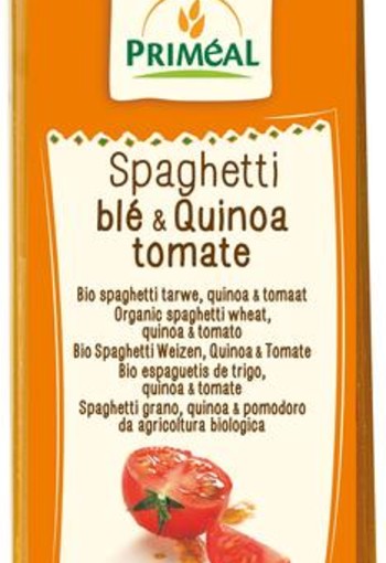 Primeal Organic spaghetti tarwe quinoa tomaat bio (500 Gram)