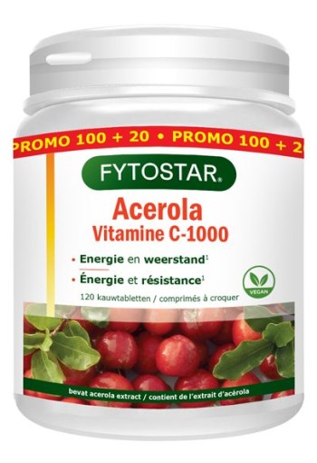Fytostar Acerola vitamine C 1000 (120 Zuigtabletten)