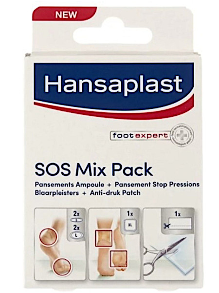 Hansaplast SOS Mix pack Blaarpleisters en Anti-Druk patches - 6 stuks