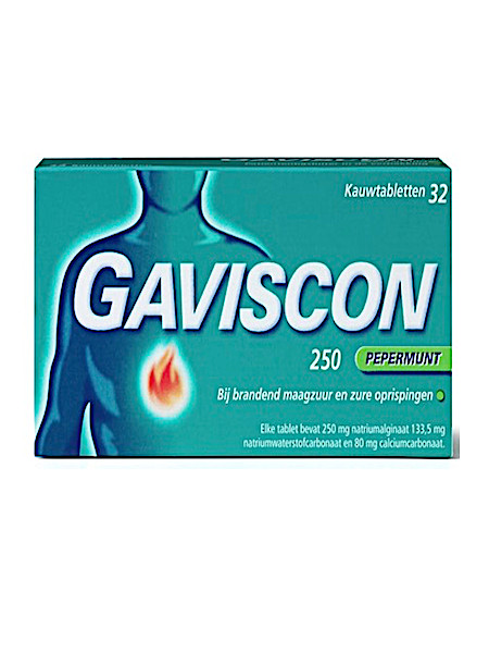 Gaviscon 250 Kauwtabletten Pepermunt - Maagzuurremmer - 32 stuks