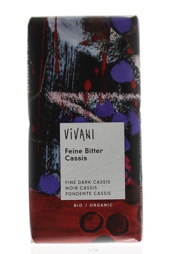 Vivani Chocolade puur met cassis bio (100 Gram)