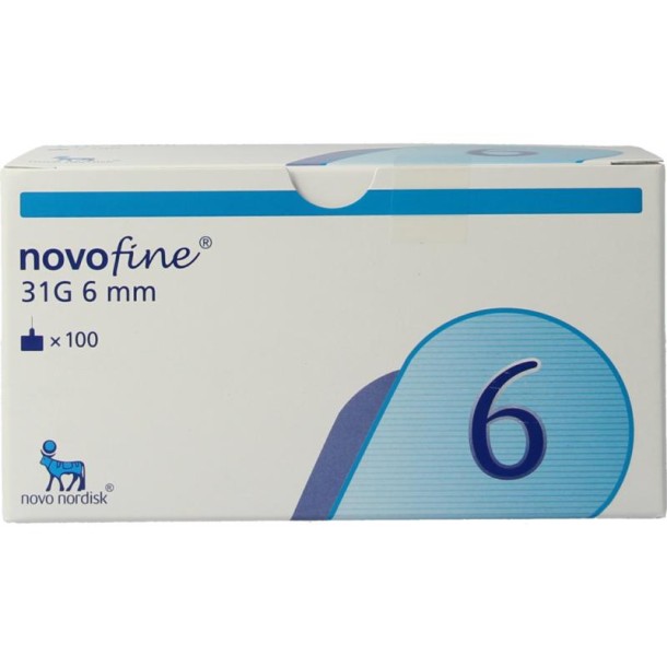 Novo Nordisk Novofine naalden 0.25 x 6 mm 31 gram (100 Stuks)
