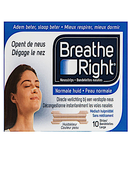 Bre­a­the Right Neus­strips lar­ge nor­ma­le huid 10 stuks