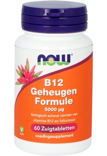 NOW Vitamine B12 geheugenformule 5000 mcg (60 Zuigtabletten)