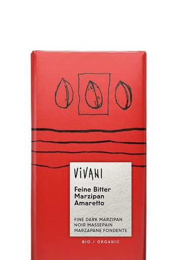 Vivani Chocolade puur met marsepein & amaretto bio (100 Gram)