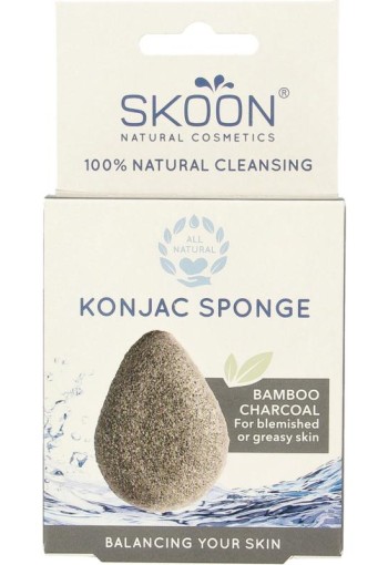 Skoon Konjac spons bamboo charcoal bio (1 Stuks)