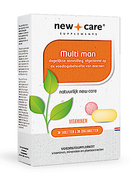 New Care Multi Man dagelijkse aanvulling, afgestemd op de voedingsbehoefte van mannen 60 tabletten 