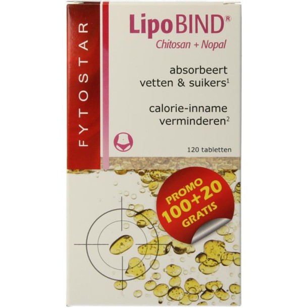 Fytostar Lipobind chitosan nopal maxi (120 Tabletten)