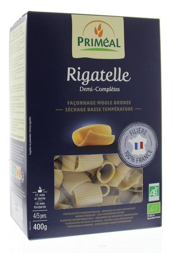 Primeal Rigatelle halfvolkoren pasta bio (400 Gram)