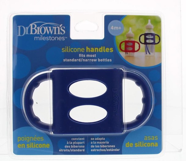 Dr Brown's Siliconen handvat voor standaard hals blauw (1 Stuks)