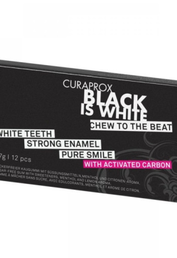 Curaprox Black is white kauwgom (12 Stuks)