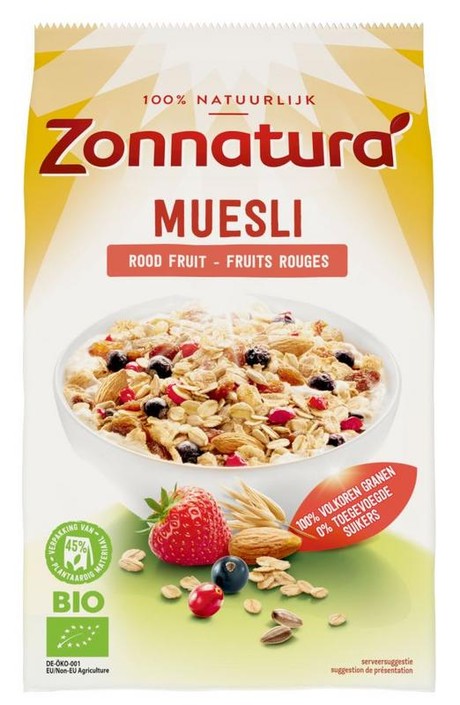Zonnatura Muesli rood fruit bio (375 Gram)